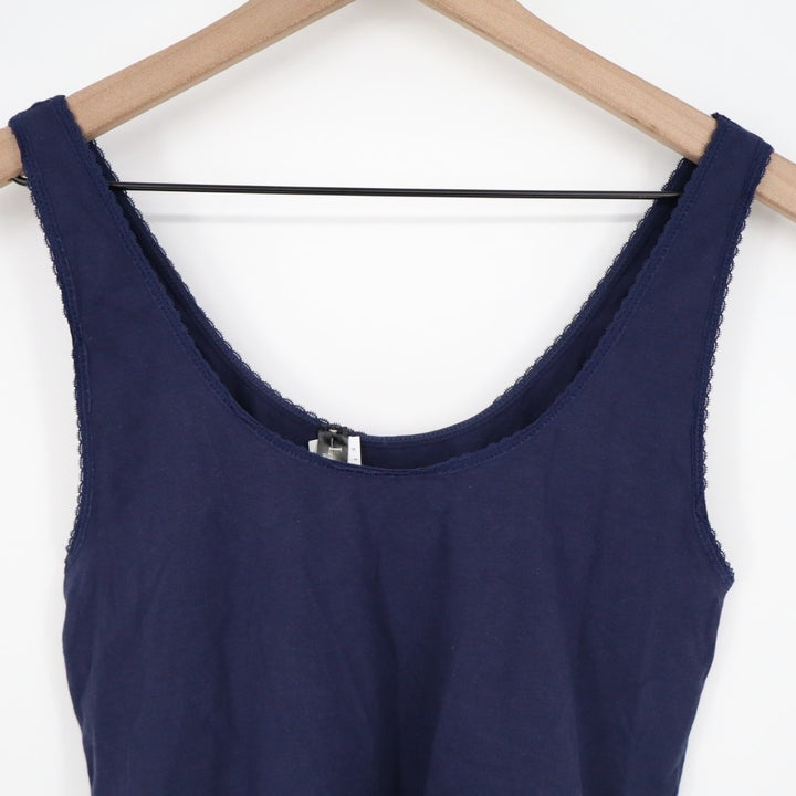 Lauren Ralph Lauren Camisole Top Womens Medium Navy Stretch Scoop Neck Pullover