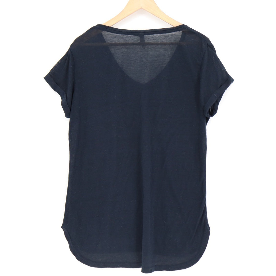 Cotton On T Shirt Womens Medium Navy Blue V Neck Short Sleeve Round Hem Classic