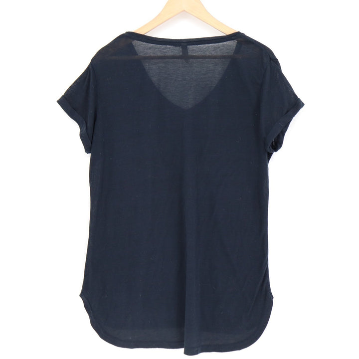 Cotton On T Shirt Womens Medium Navy Blue V Neck Short Sleeve Round Hem Classic