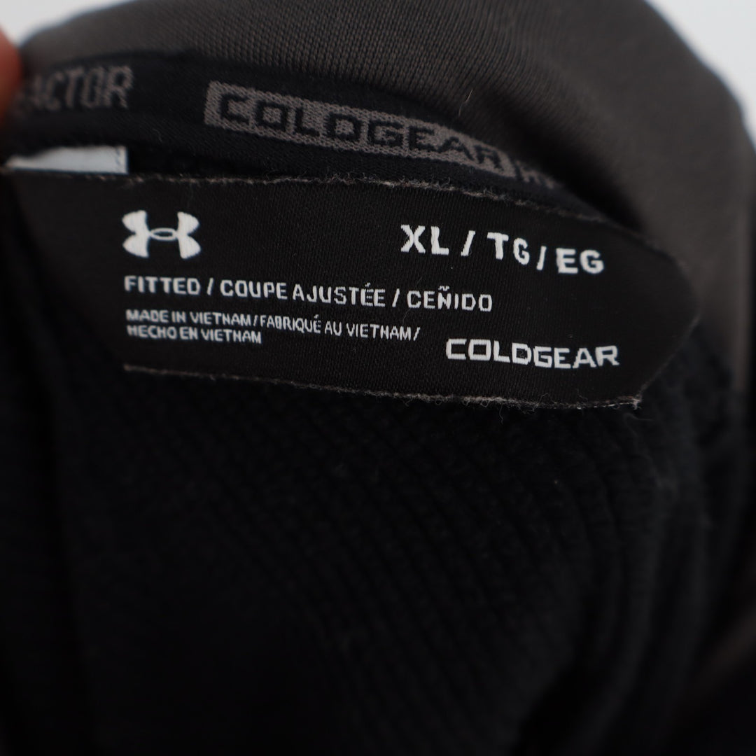 Under Armour ColdGear Hoodie Mens XL Black Fitted Gym Training Workout Athletic