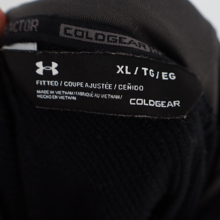 Under Armour ColdGear Hoodie Mens XL Black Fitted Gym Training Workout Athletic