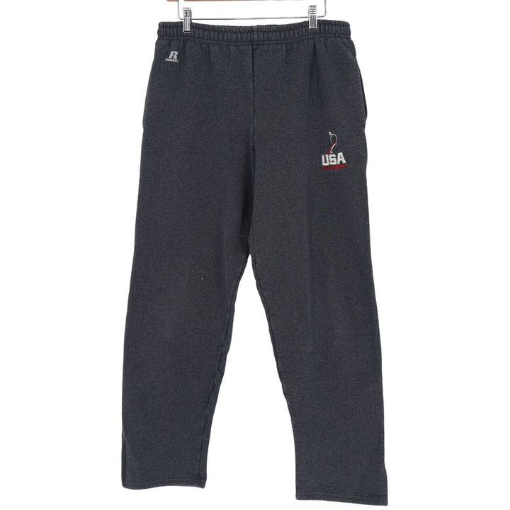 Russell Athletic USA Field Hockey Sweatpants Men Medium Gray Cotton Fleece Lined