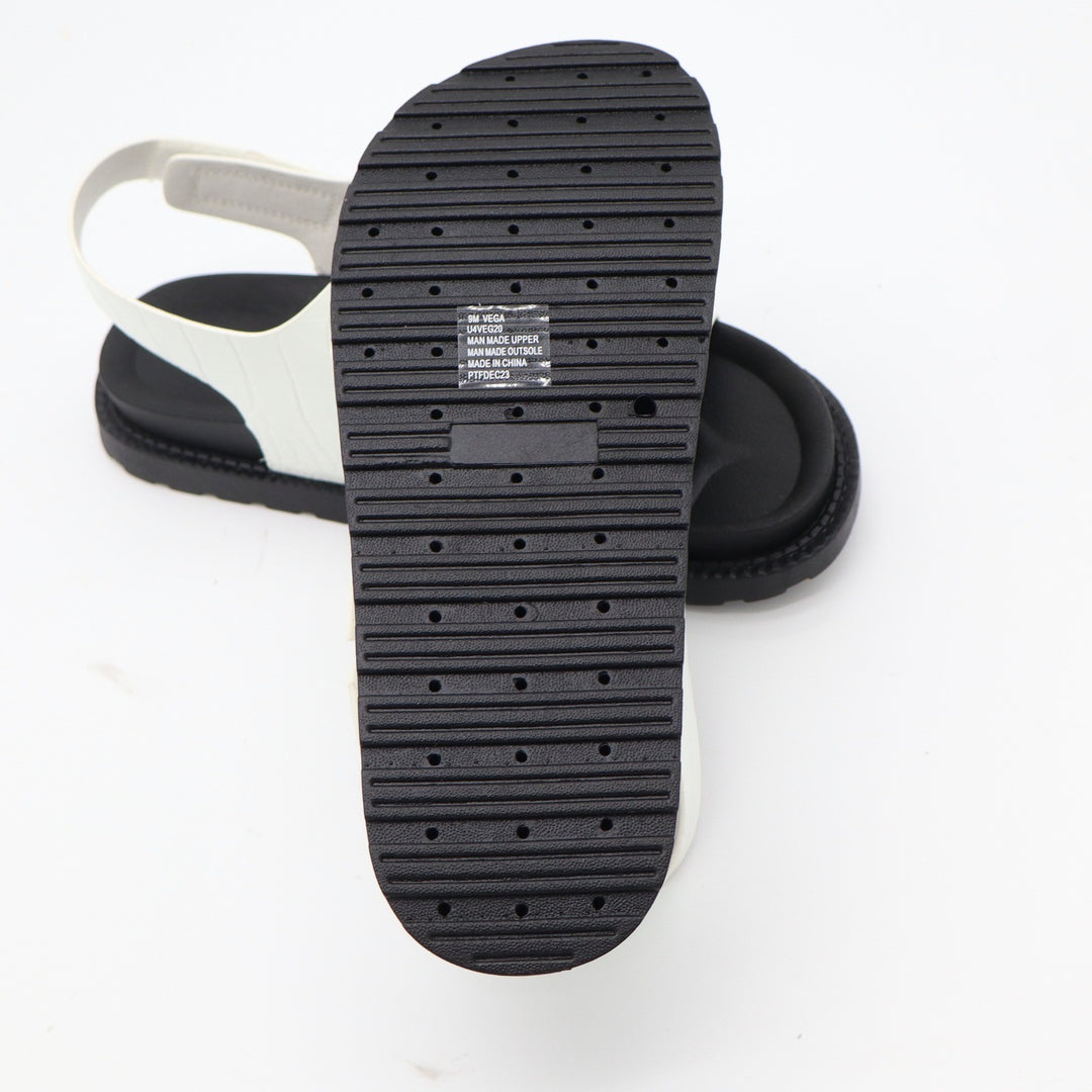Unionbay Vega White Croc Embossed Double Buckle Slingback Sandals U4VEG20 9M