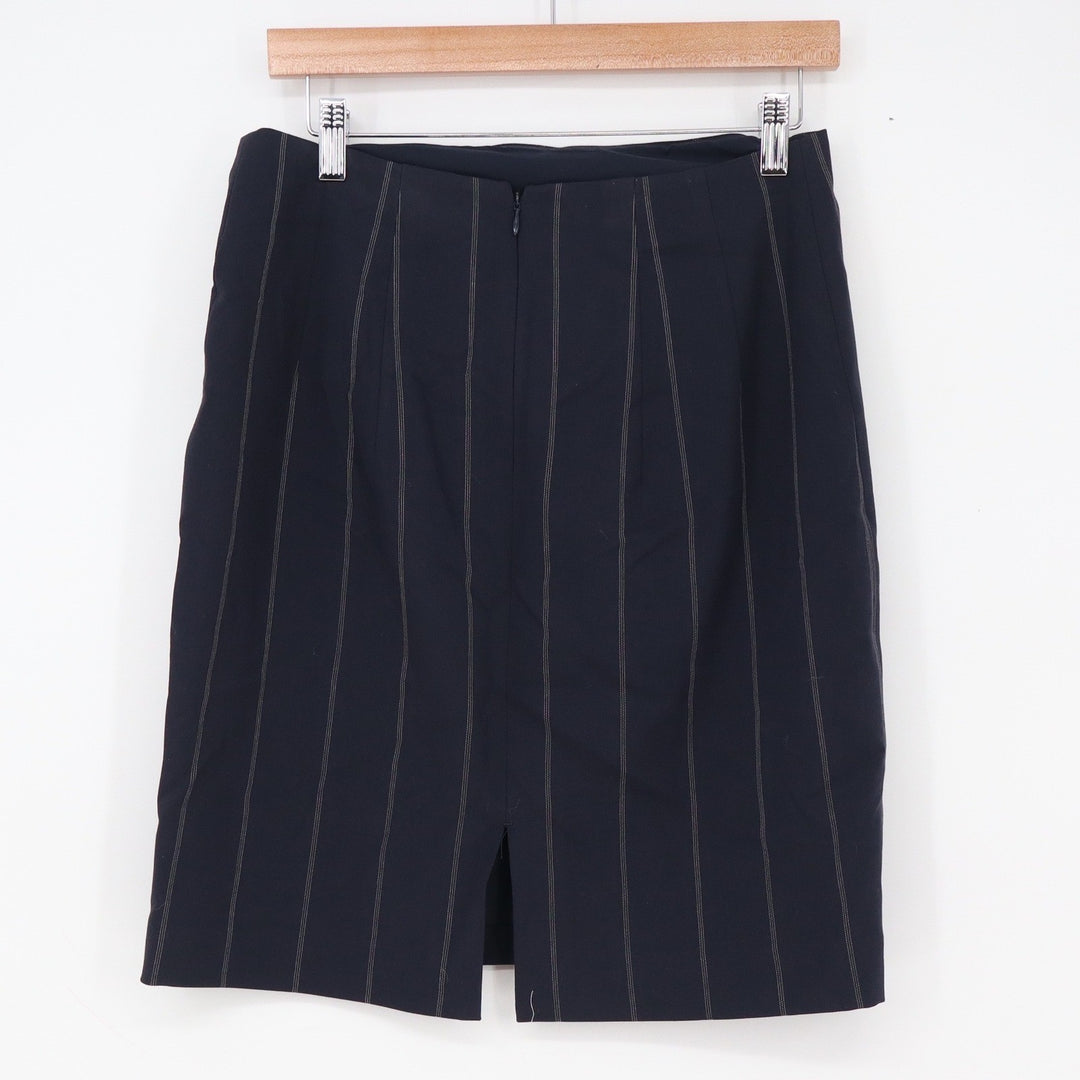 Express Skirt Womens 8 Pencil Navy Blue Pinstripe Stretch NWT