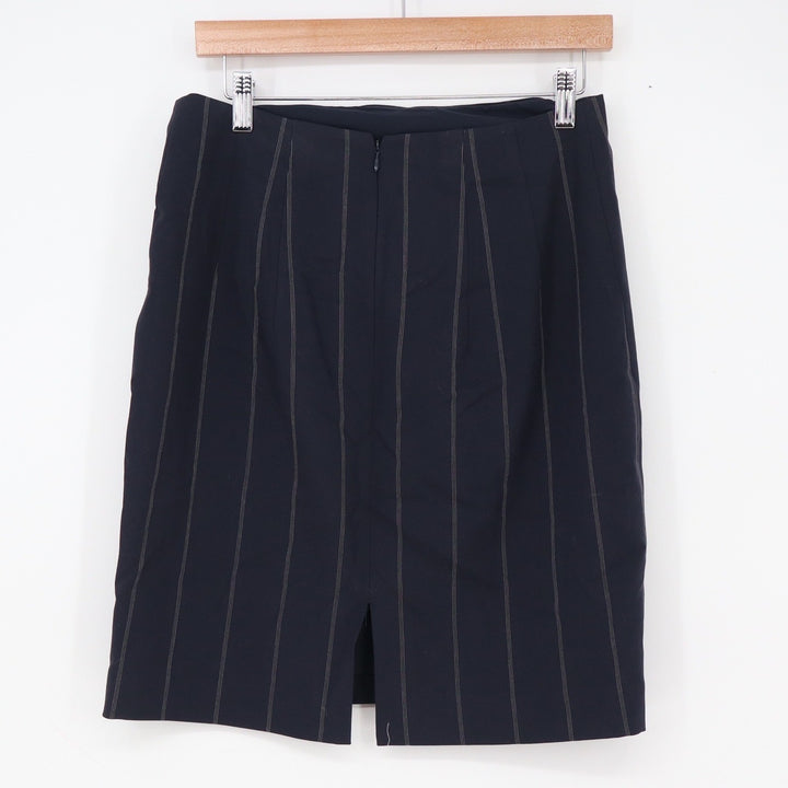 Express Skirt Womens 8 Pencil Navy Blue Pinstripe Stretch NWT
