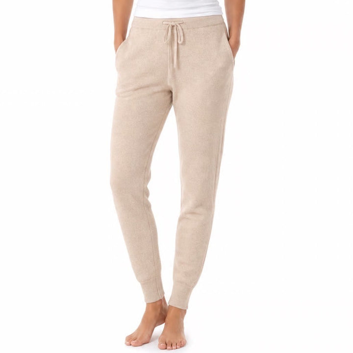 Cynthia Rowley Tan Beige Cotton Cashmere Knit Jogger Pants Womens Medium