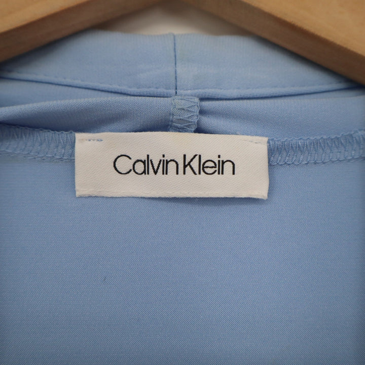 Calvin Klein Womens Sleeveless V-Neck Blouse Light Blue Size Medium