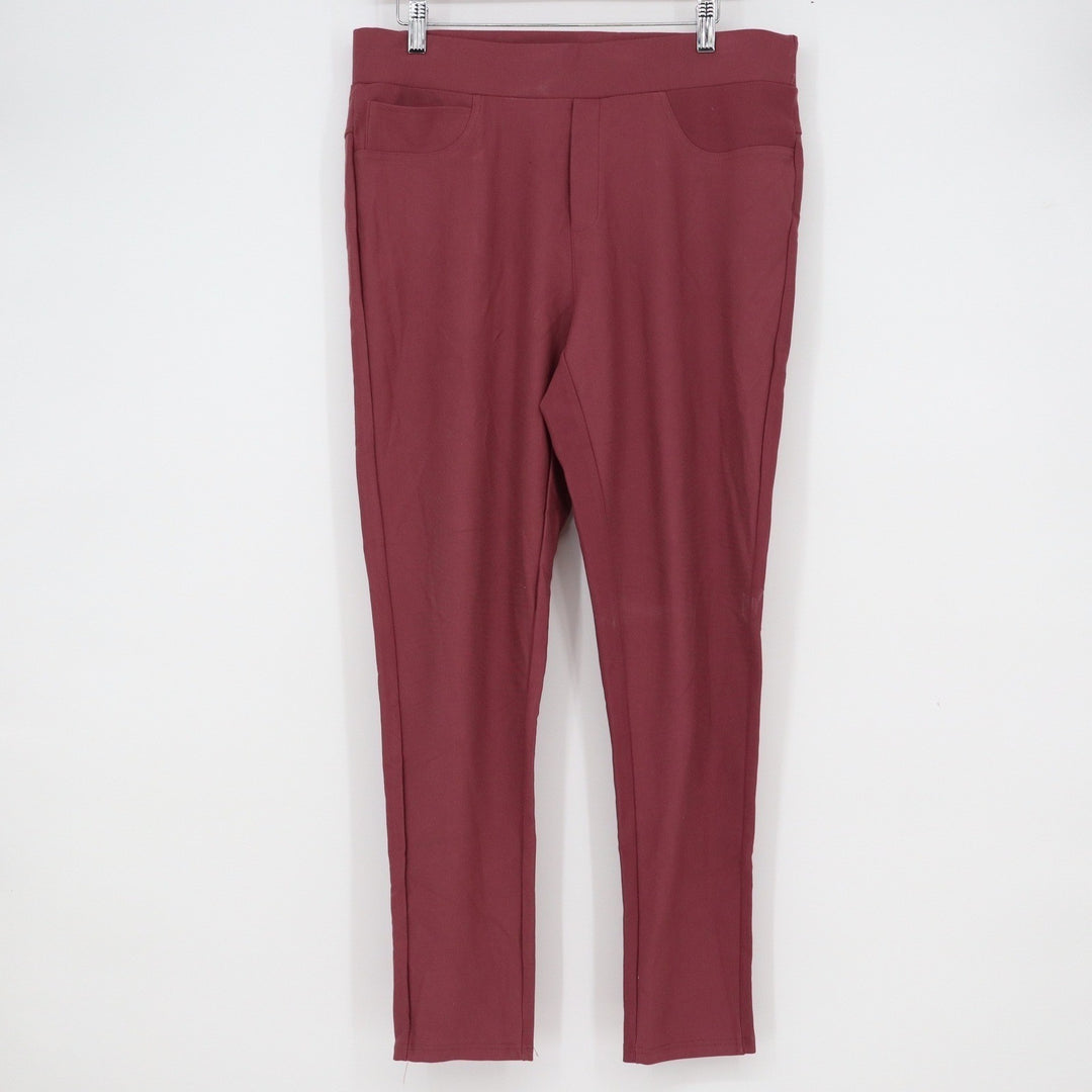Maze Collection Burgundy Pull On Slim Pants Plus Size 1X Maroon Leggings