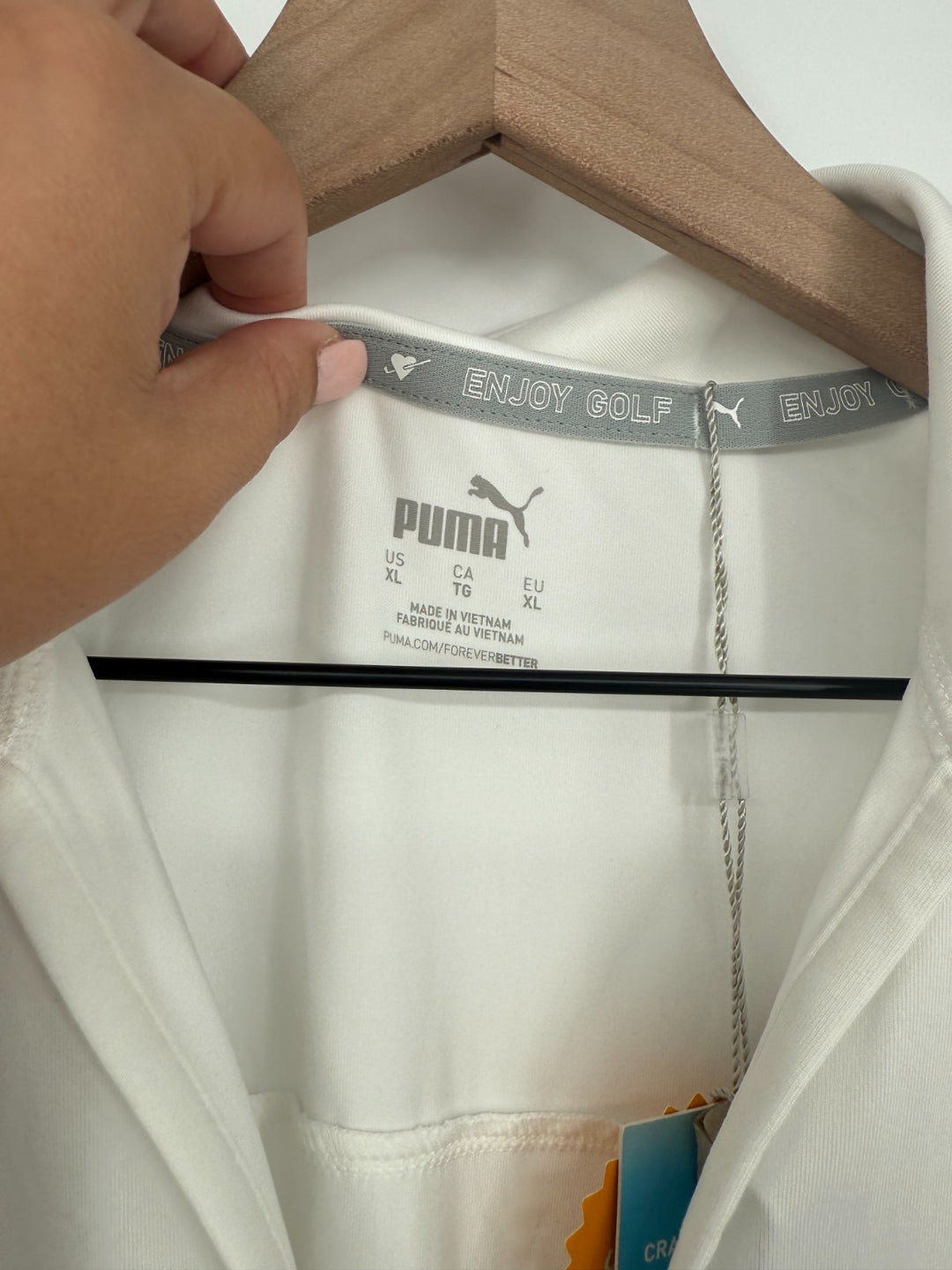 Puma Cloudspun Coast Golf Polo Shirt Womens XL White Logo UPF 40 Sleeveless