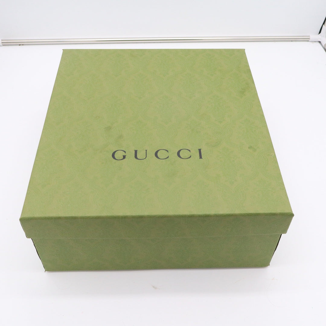 Gucci GG Supreme Leather Lug Sole Platform Buckle Ankle Boots White 38.5