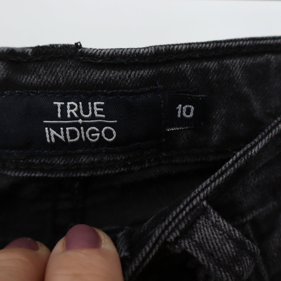 True Indigo Boys Faded Black Slim Straight Stretch Denim Jeans Size 10