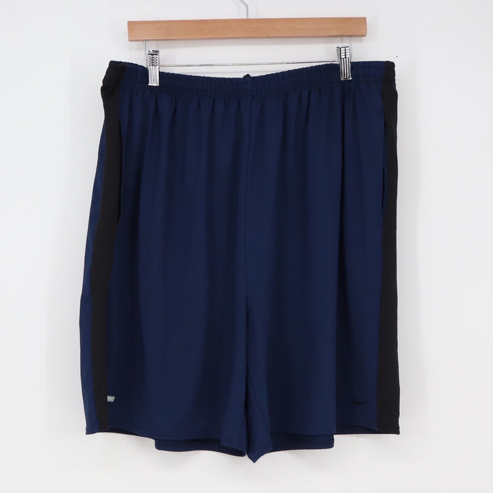 Nike Athletic Shorts Mens 3XL Dri-FIT Navy Blue Black Stripe Excellent