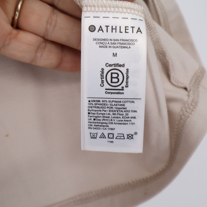 Athleta Womens Beige Supima Cotton Spandex Scoop Neck Tank Top Size M