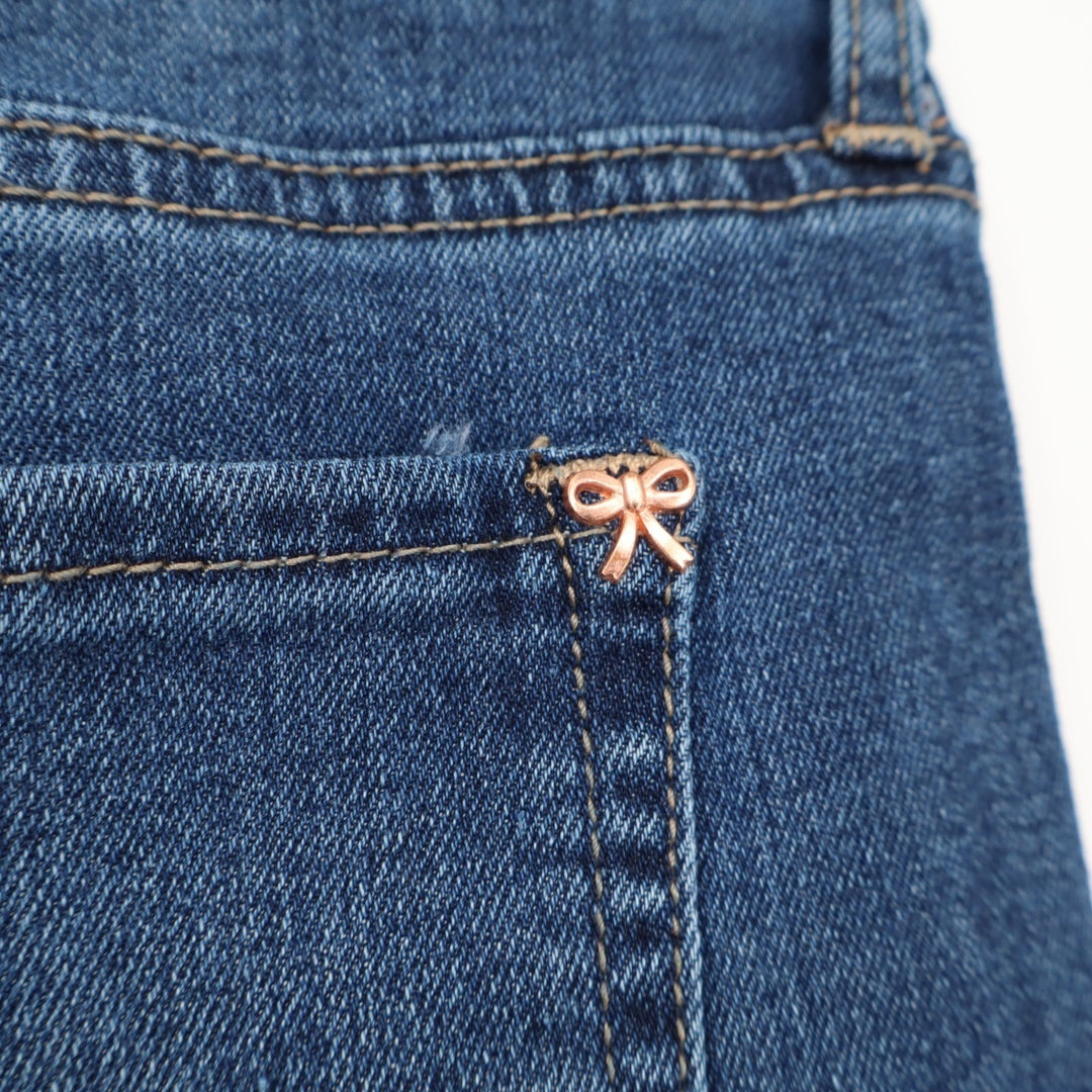Nanette Lepore Amour Slim Boyfriend Jeans Women's W32 Blue Denim Cotton Stretch