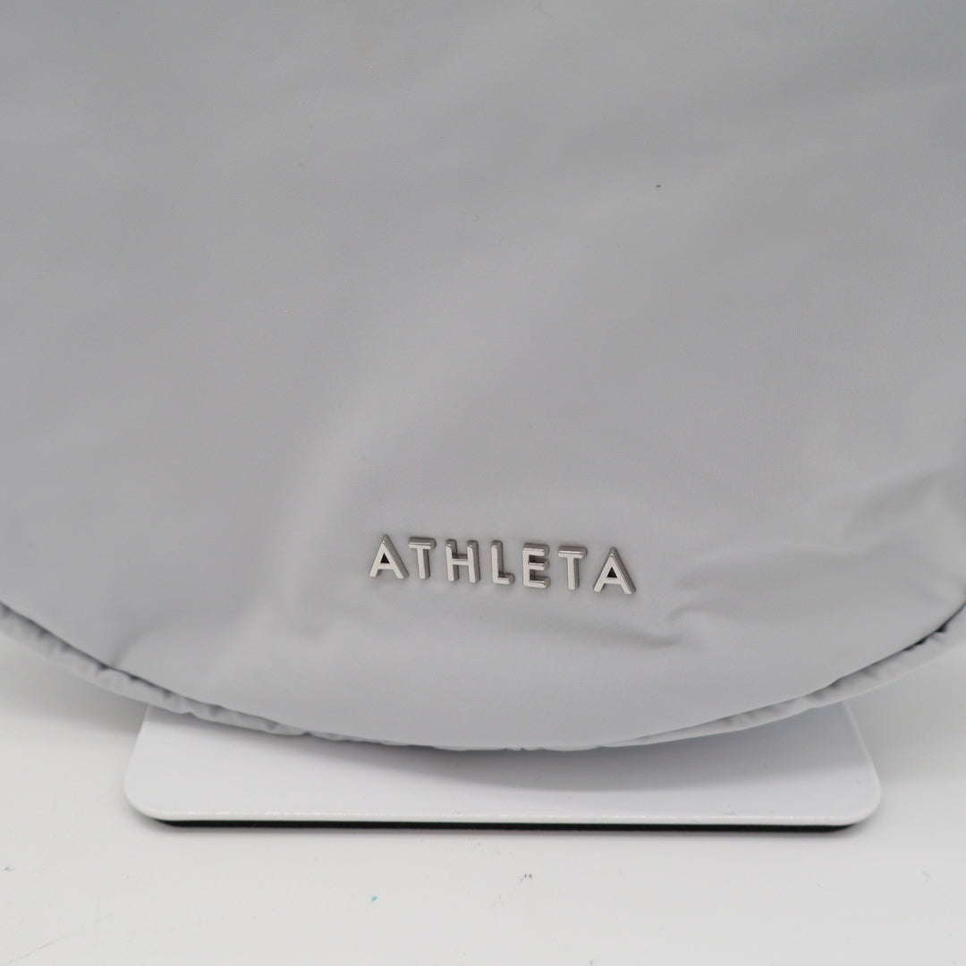 Athleta Revive Crossbody Bag Light Grey Nylon Crescent Sling Sporty
