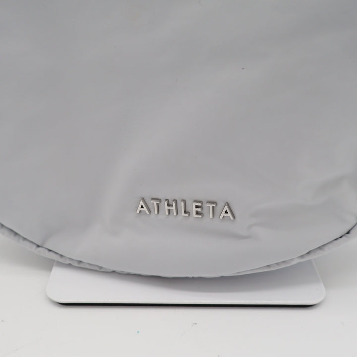 Athleta Revive Crossbody Bag Light Grey Nylon Crescent Sling Sporty