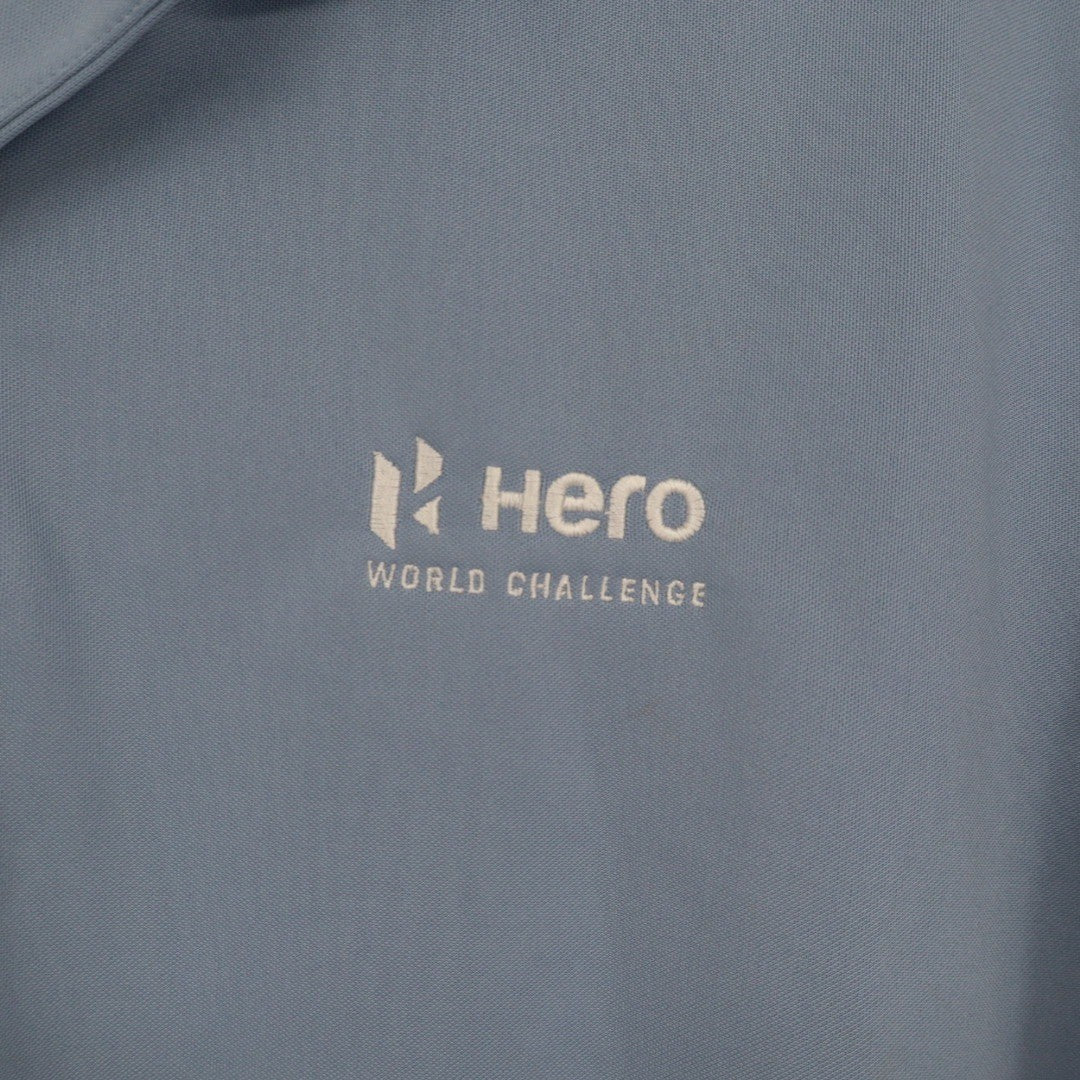 Nike Golf Dri Fit Polo Shirt Mens Large Hero World Challenge Blue Short Sleeve