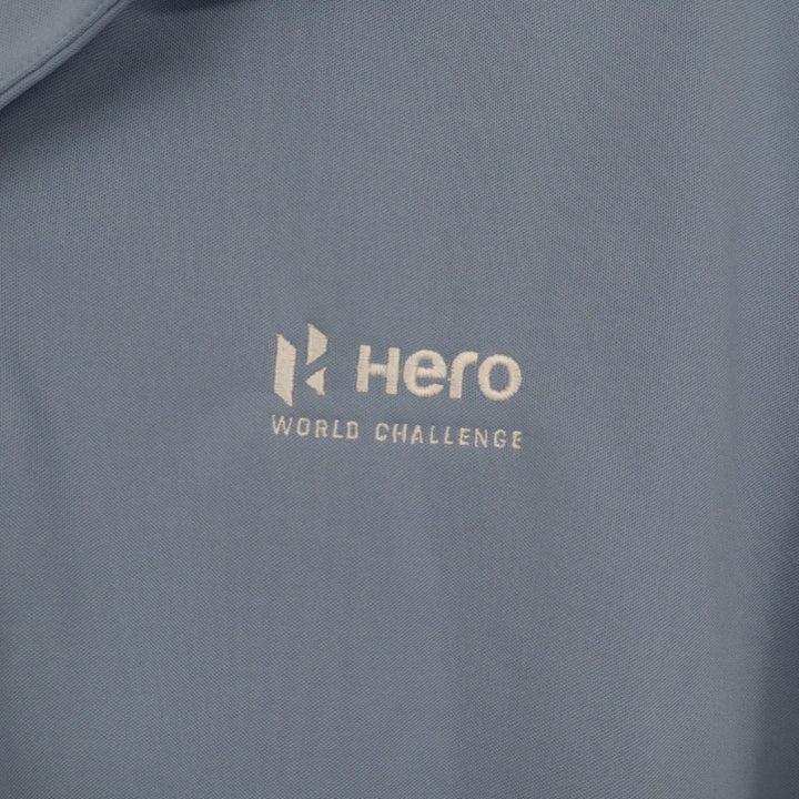 Nike Golf Dri Fit Polo Shirt Mens Large Hero World Challenge Blue Short Sleeve