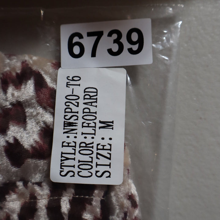Naked Wardrobe Womens Leopard Print Twist Front Crop Top Brown Medium
