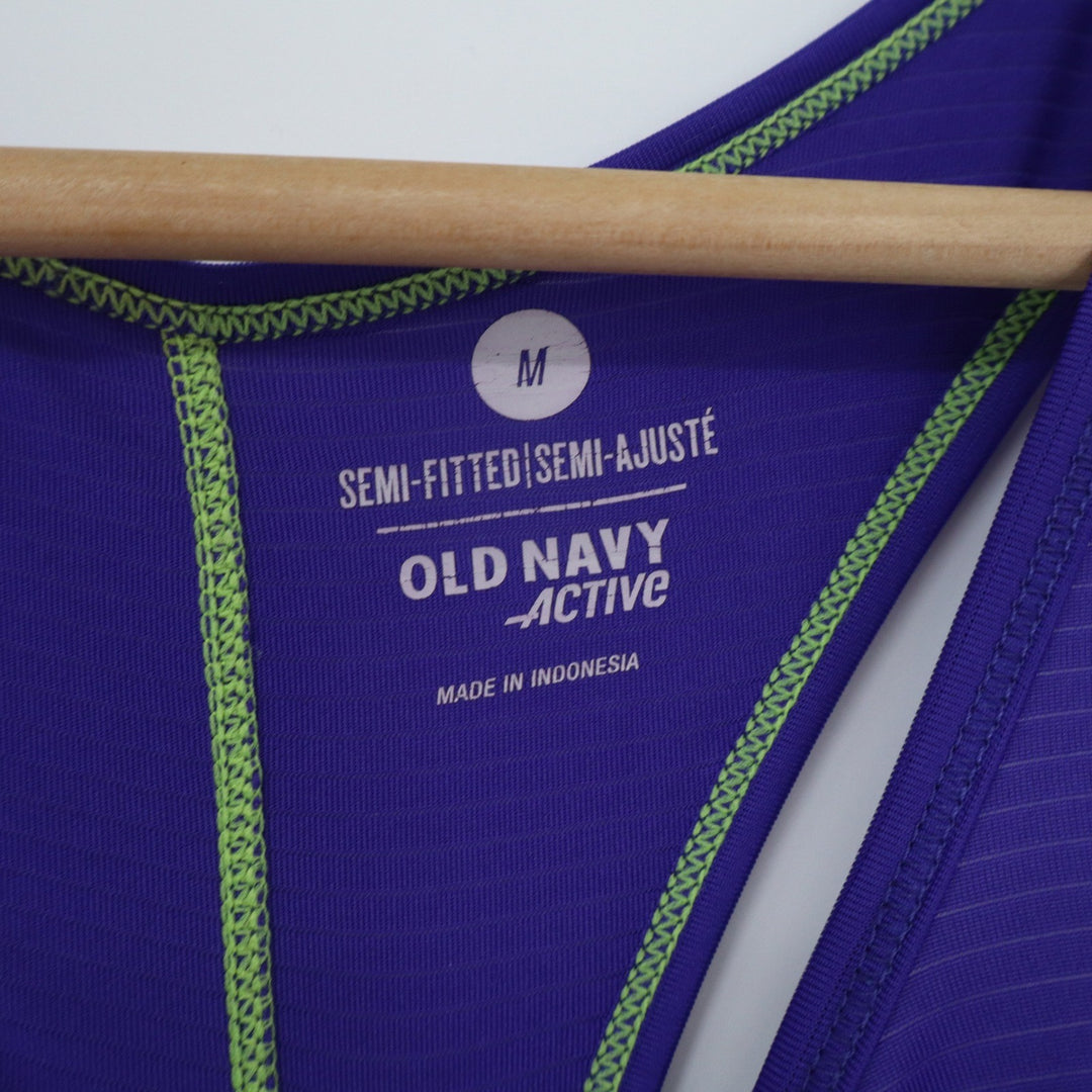 Old Navy Active Womens Medium Purple Racerback Tank Top Semi-Fitted Gym Shirt