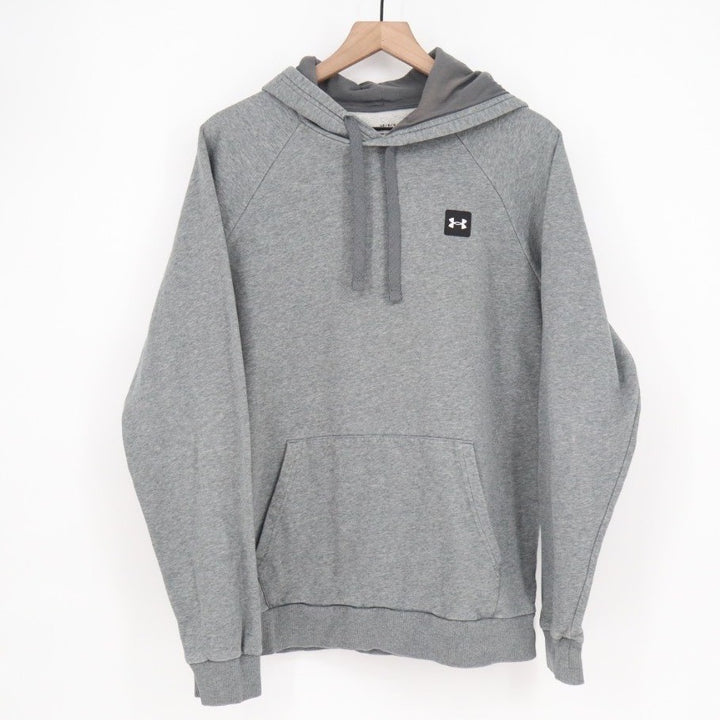 Under Armour Rival Coldgear Hoodie Mens Large Heather Gray Fleece Raglan Sleeve