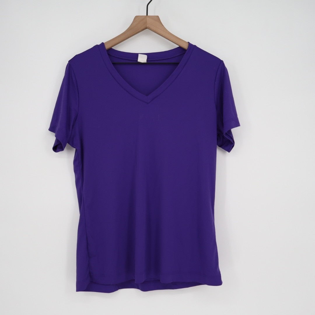 Opna Athletic T-Shirt Womens L Purple V Neck Short Sleeve Pullover Performance