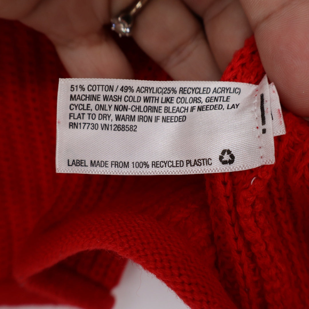 Wild Fable Womens Red Cropped Shaker Knit Crew Neck Sweater Size L
