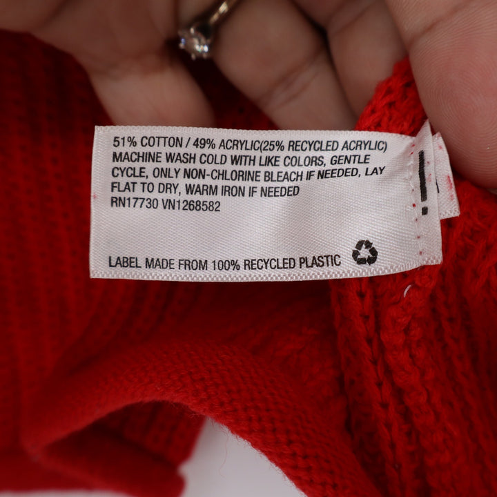 Wild Fable Womens Red Cropped Shaker Knit Crew Neck Sweater Size L