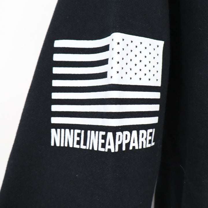 Nine Line Apparel Hoodie Mens XL Black Cotton Graphic Print Kangaroo Pocket