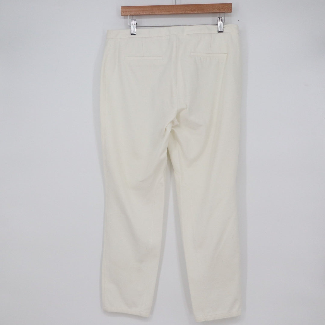 Talbots Dalton White Slim Straight Leg Pants Size 12 Stretch Cotton Nylon