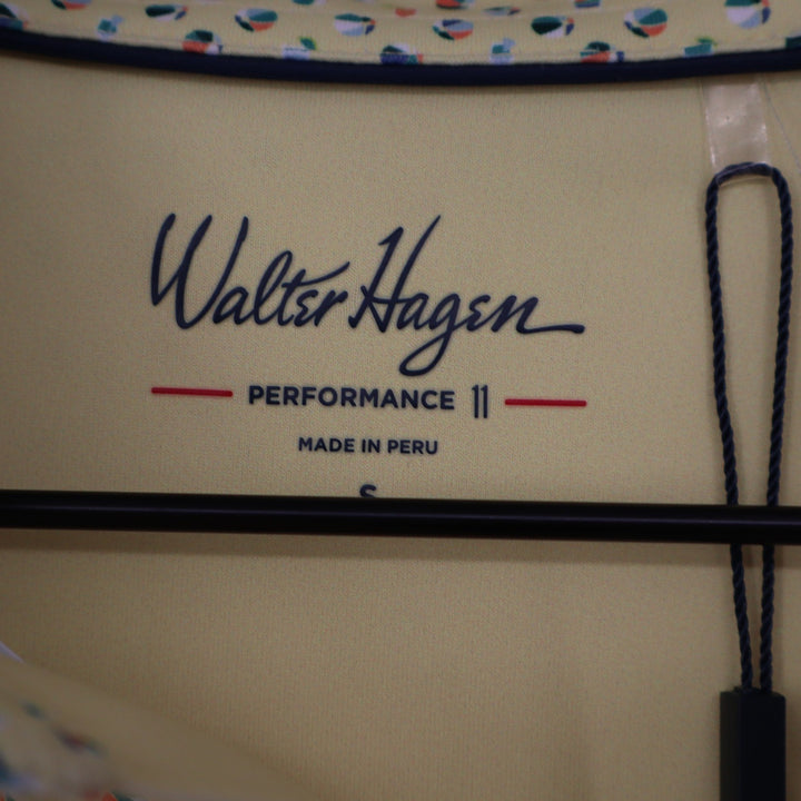 Walter Hagen Mens P11 Print Polo Shirt Yellow Beach Ball Cocktail Size S