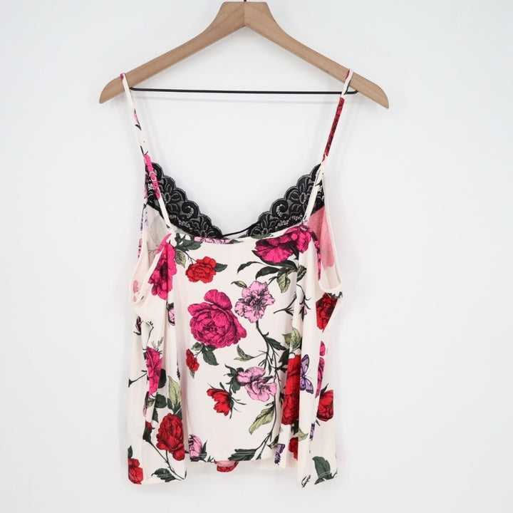 Linea Donatella 2-Piece Pajamas Set Womens XL White Floral Stretch Pullover