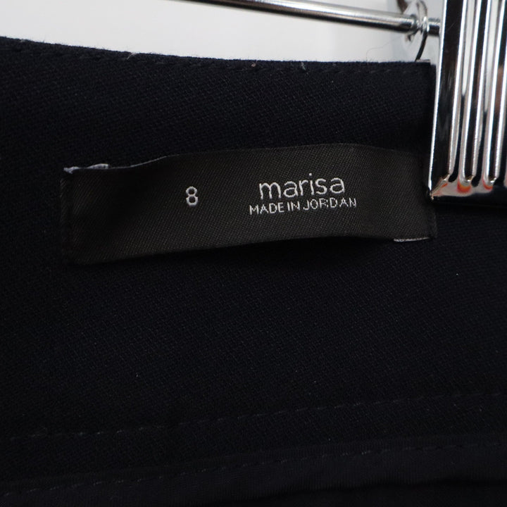 LOFT Marisa Fit Black Straight Leg Dress Pants Gold Button Accents Womens Size 8