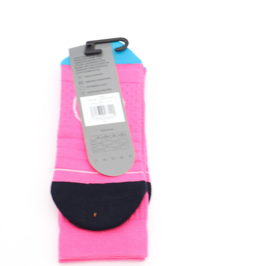 G/FORE Mens Crew Golf Socks Pink Blue Medium Large Moisture Wicking Arch Support
