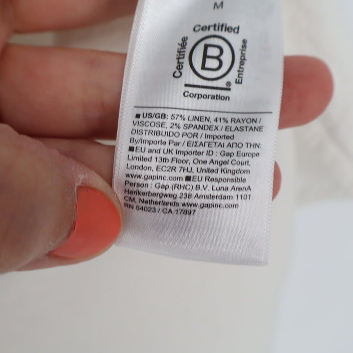 Athleta Womens White Linen Blend Drawstring Shorts Size M