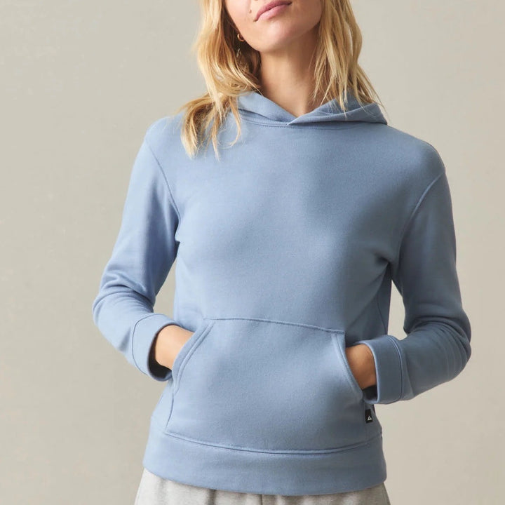 American Giant Midweight Hoodie Womens XS Blue Fleece Kangaroo Pocket Pullover