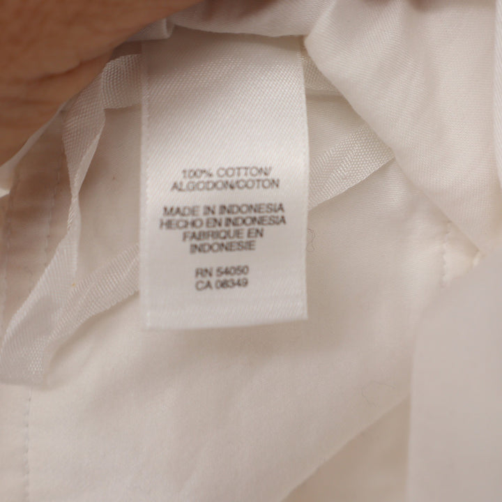 Nine West White Cotton Halter Peplum Top Button Front Collared Size 2