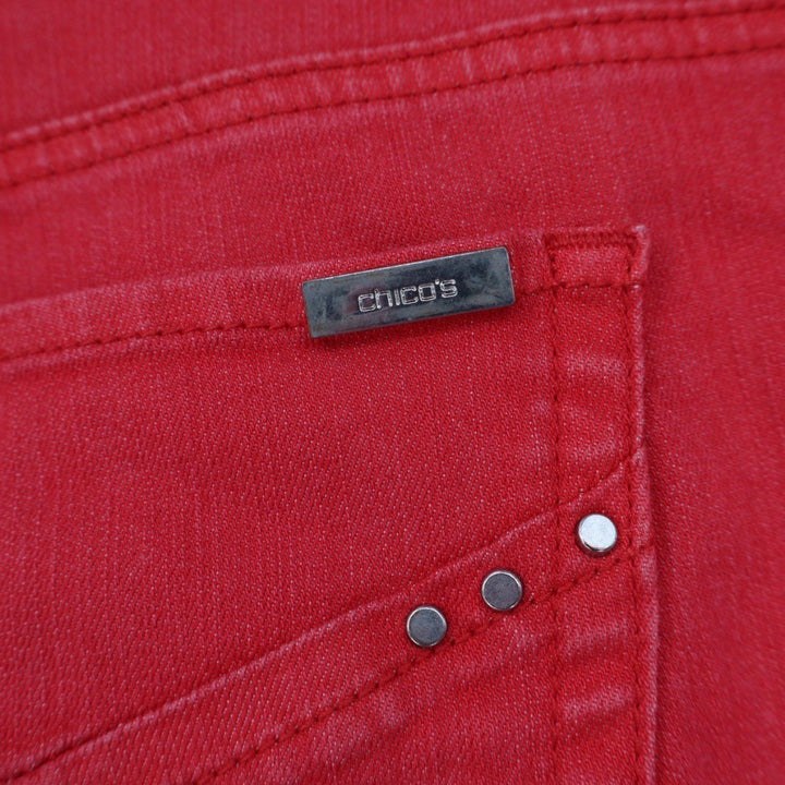 Chicos So Slimming Red Ankle Crop Jeans Pants Size 4