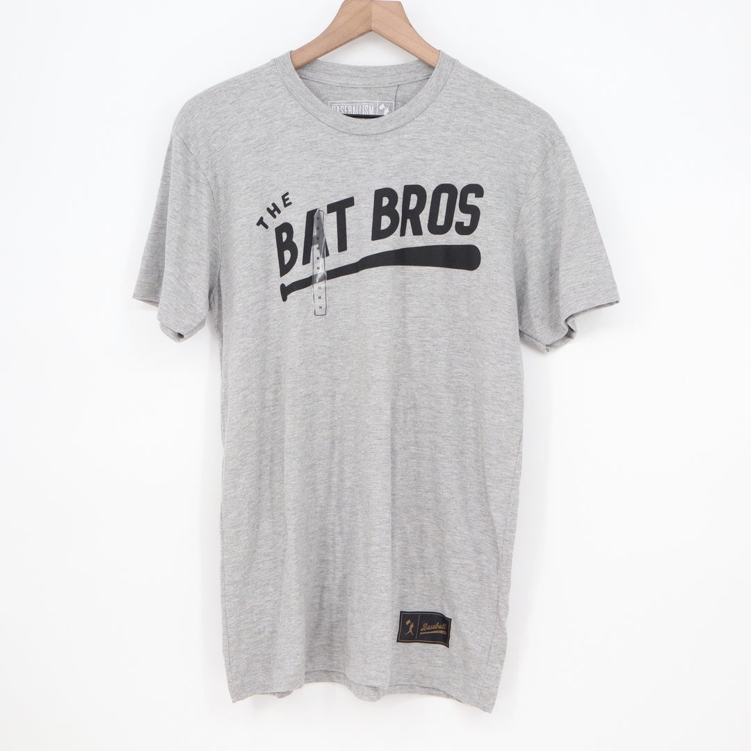 Baseballism Mens The Bat Bros Graphic T-Shirt Heather Gray Size M