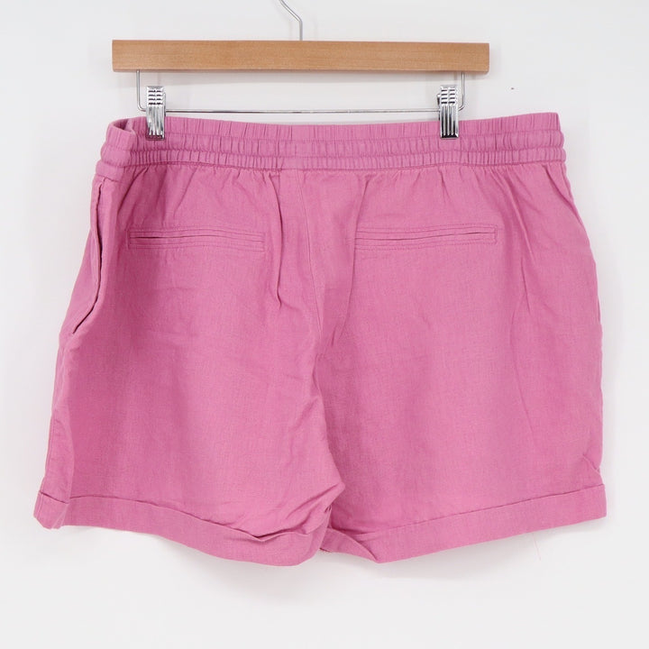 Old Navy Womens XL Pink Linen Blend Elastic Waist Drawstring Shorts