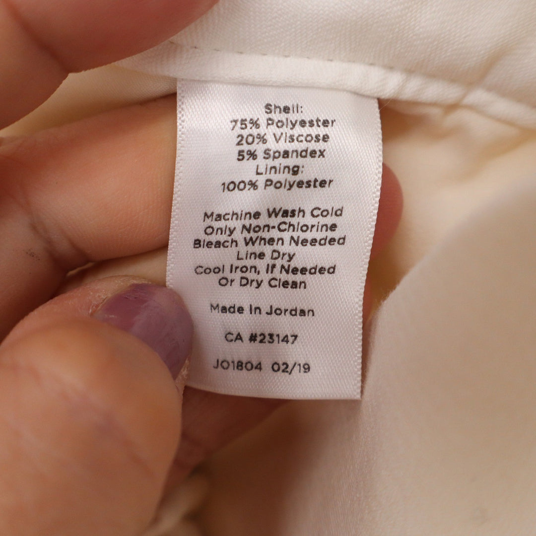 Talbots Hampshire Ankle Pants Womens 12 Cream Straight Leg Dress Slacks