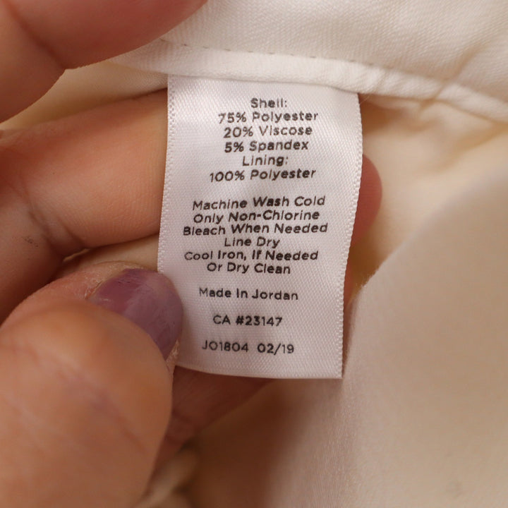 Talbots Hampshire Ankle Pants Womens 12 Cream Straight Leg Dress Slacks