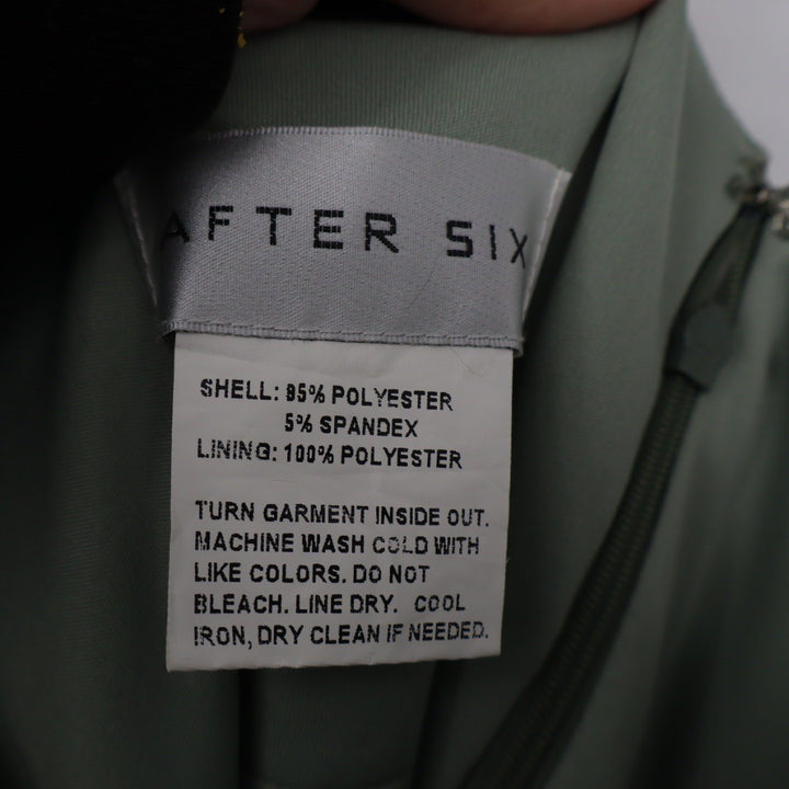 After Six One-Shoulder Cat-Eye Neckline Fit and Flare Satin Maxi Dress Size 2