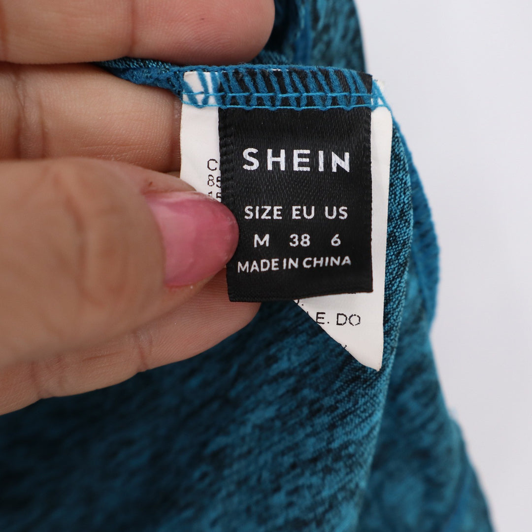 SHEIN Tank Top Womens Medium Space Dye Teal Blue Racerback Athletic Excellent
