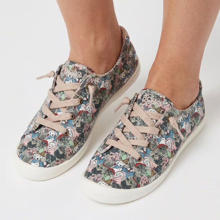 Skechers BOBS Beach Bingo Dog Print Sneakers Taupe Multi 179082 Mens 8.5