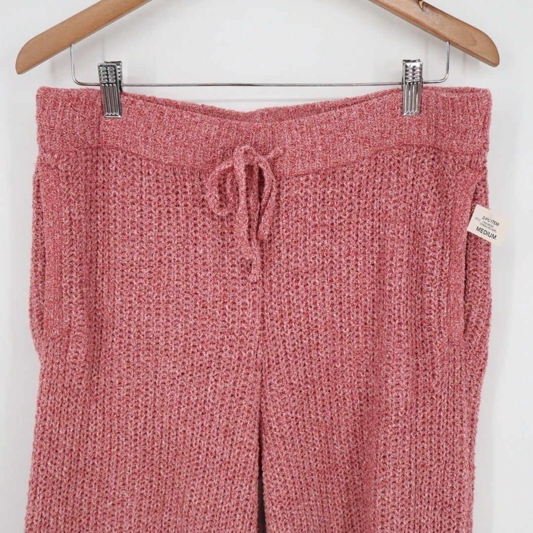 State of Day Intimates 2-PC Pajamas Set Womens M Rust Open Knit V-Neck Sleepwear