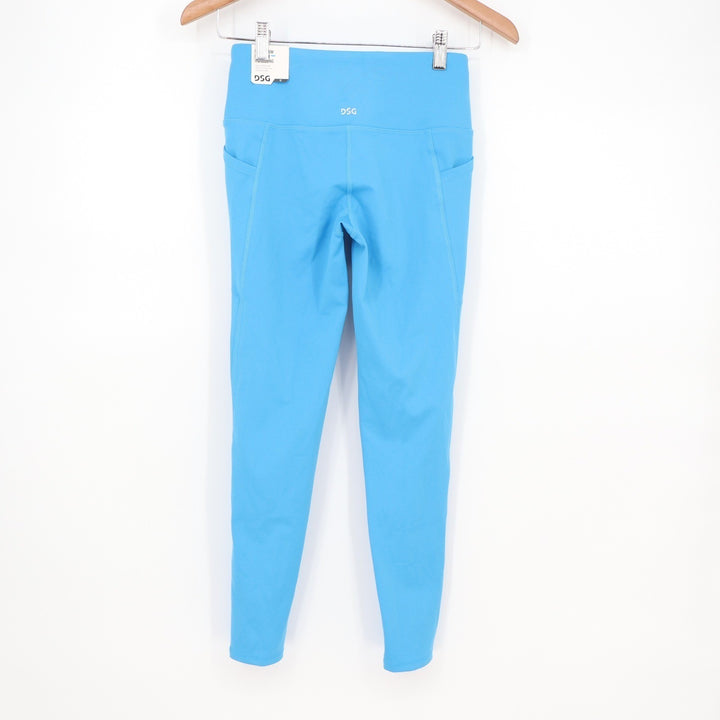 DSG Momentum 7/8 Legging Womens XS Aqua Blue High Rise Pockets NEW