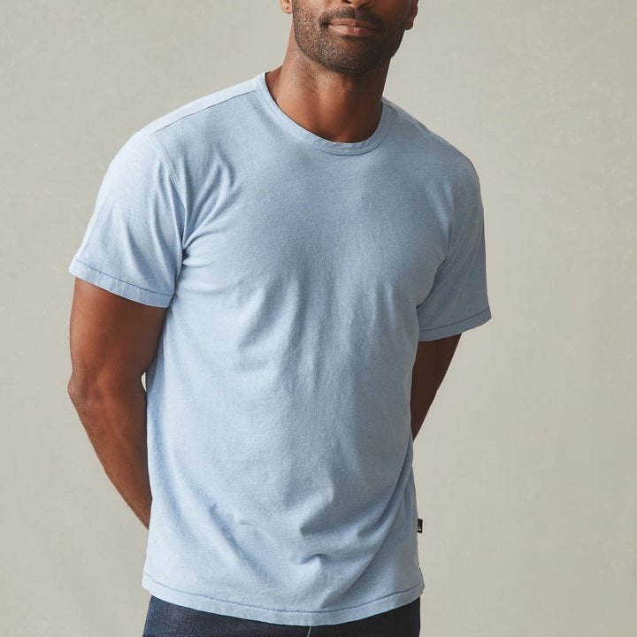 American Giant Men's Hemp Jersey Crew Tee Size XL Power Blue Made In USA