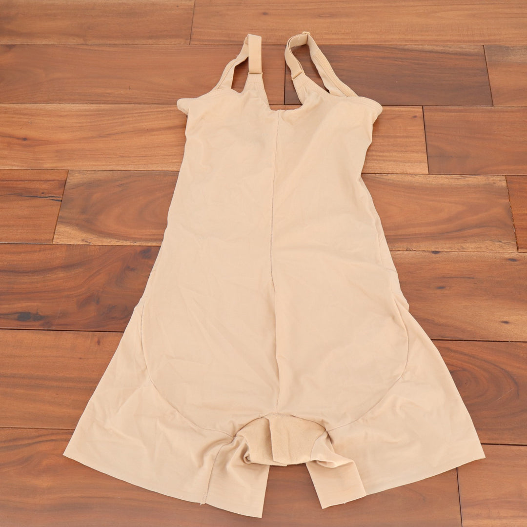 Miraclesuit Tummy Tuck Extra Firm Control Open Bust Bodysuit Short Women M Beige