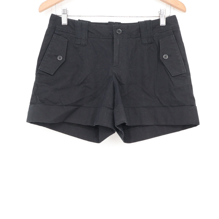 Banana Republic Martin Fit Black Cuffed Chino Shorts Petite 6P Stretch Cotton